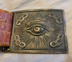 1900&rsquo;s Odd Fellows Belt Buckle Antique Eye of Providence Art Vintage USA JAPAN