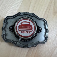 Studebaker Trucks Automotive Metal Belt Buckle Silver Red Black White Men Clamp