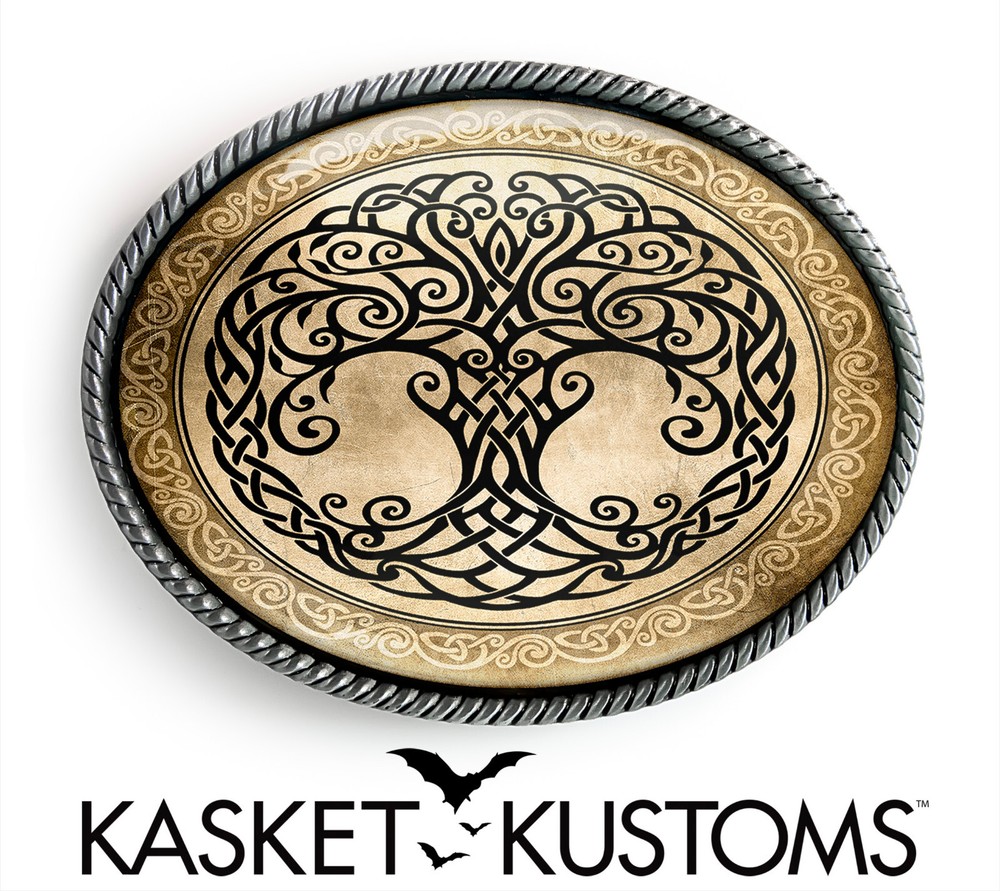 Celtic Tree of Life Belt Buckle – Vintage Irish Handmade Silver Buckle – 28