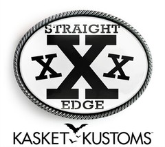 Straight Edge Belt Buckle – Sobriety Hardcore Punk Handmade Buckle – 281