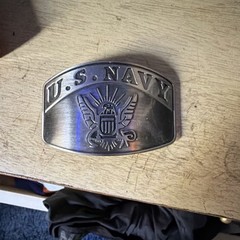 U.S. Navy Silver Metal Rectangular Belt Buckle for Men Military USA Solid Logo
