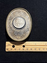 Montana Silversmiths Coin Belt Buckle 1942 Walking Liberty Half Dollar -Item#283