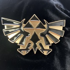Nintendo Buckle The Legend Of Zelda Black and Gold Triforce Belt 4.75 x 2.75”