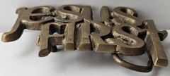 Jesus First Belt Buckle Solid Brass Vintage Taiwan Religious Belt Clamp Decor
