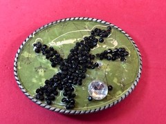 Unique IVAN western belt buckle – Stone Art Artisan pattern starfish design