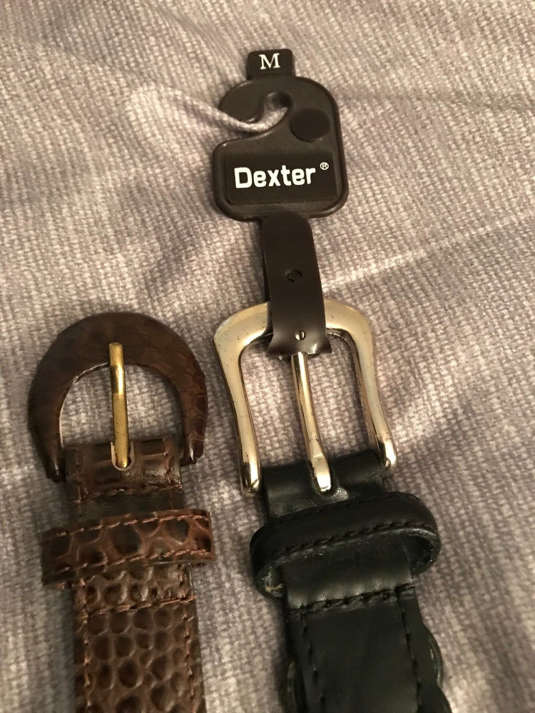 Dexter Womens Leather Belts -Lot of 2 – One Black One Brown Size M