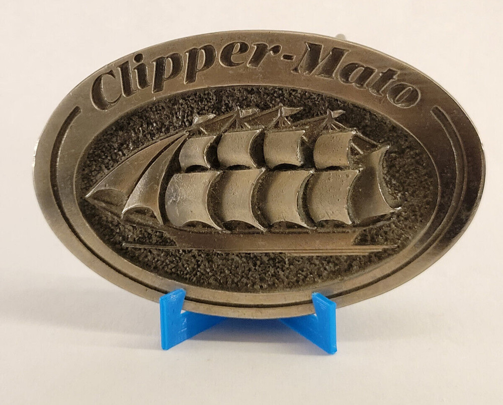 Clipper-Mato Lacer Company Belt Buckle – Pewter – Sail Boat Ship