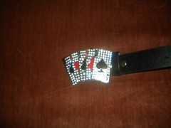 NEW FASHION SILVER BUCKLE WITH CARDS AND CLEAR STONES ONLY BUCKLE