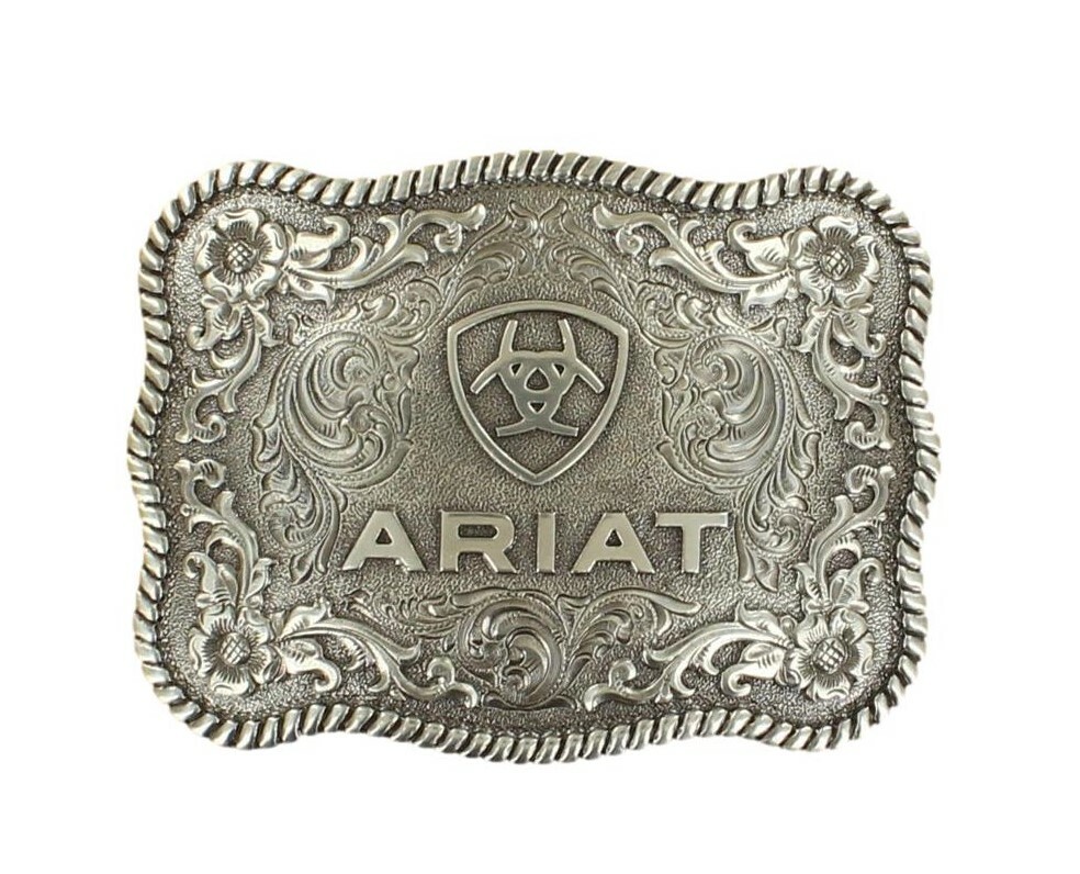 ARIAT Men&rsquo;s Antique Silver Scalloped Belt Buckle