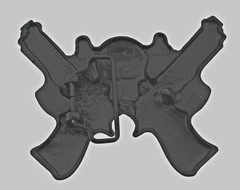 Skull Belt Buckle Guns Black Metal Emblem Pirate Halloween Costume New Men Women