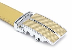 Belt men&rsquo;s automatic automatic belt yellow mud grid belt grid shortable