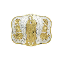 Crumrine Virgin Mary Gold & Silver Belt Buckle C11288
