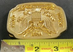 BORN IN THE U.S.A. USA STRONG FREE PROUD PATRIOTIC SEAL EAGLE BELT BUCKLE RM FAY