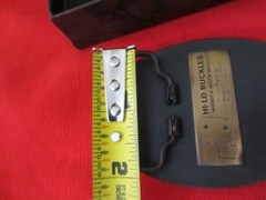 New GREER ARIZONA brass belt buckle gold tone holmes HI-LO 3 1/2&Prime;w oval 2 3/8&Prime;