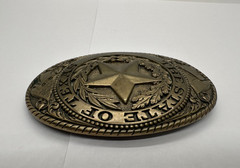 VTG Tony Lama Texas State Series Belt Buckle Solid Brass Lone Star State SEAL
