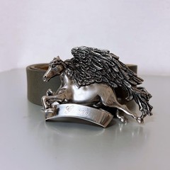 GUCCI Pegasus Buckle Belt Leather Men&rsquo;s fashion Accessories Belt Used From Japan