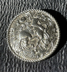 Rodeo Cowboy Horse Rider Western Metal Belt Buckle Silver Color 2 1/2&Prime; Rodeos