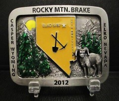 Rocky Mountain Brake Elko NV 25th Anniversary 2012 Belt Buckle Bighorn Casper WY