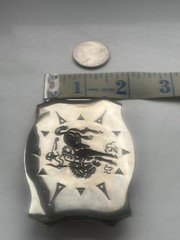 Vintage NOS Chrome Rodeo Style Belt Buckle by Chambers Belt Co Made in USA