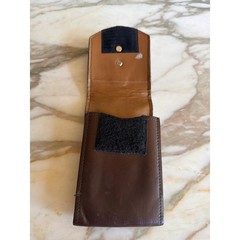 Vegan Leather Belt Pouch Brown Western Diamond Concho Clip On Holster Case