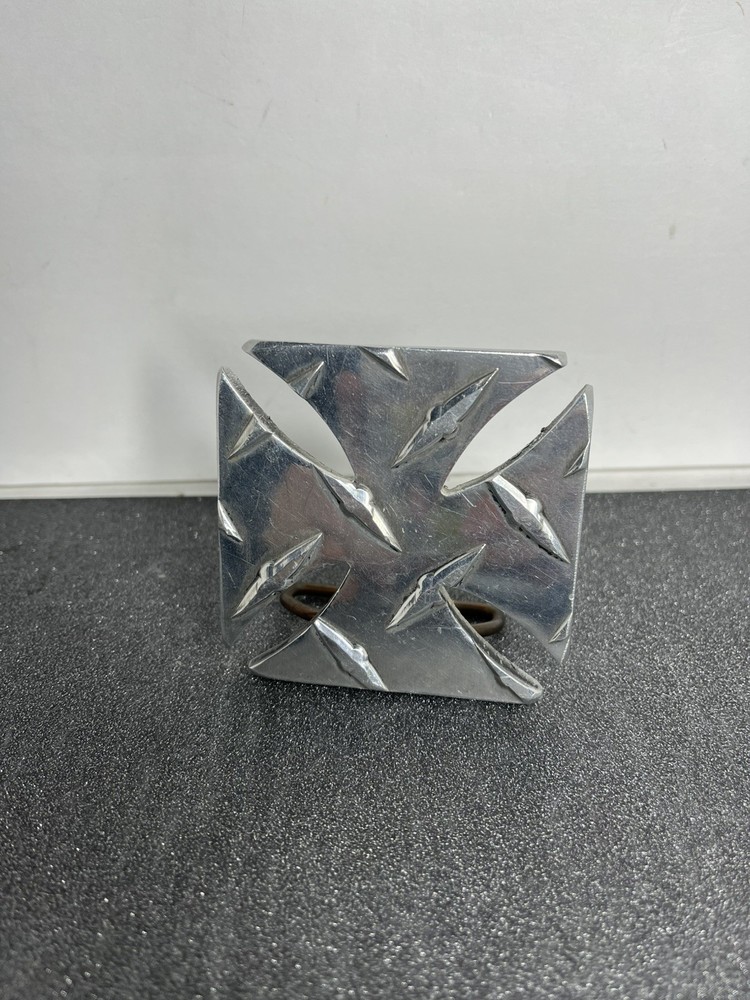 Iron Cross Aluminum Diamond Plate Belt Buckle