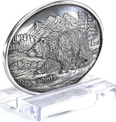 Nocona OVAL ANTIQUE SCROLL Grizzly Bear BUCKLE Belt Buckle 37045