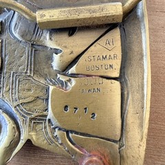 Vintage Stamar Boston Solid Brass Antique Ford Car Belt Buckle Automobile Relief