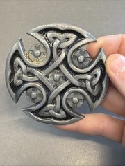Celtic Knot Iron Cross Black Enamel Belt Buckle B10