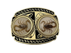 Gold tone Scorpion Belt Buckle and Bolo Set