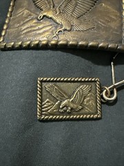 1970s vintage EAGLE belt buckle WESTERN american BRASS cowboy AMERICAN