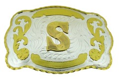 Initial Belt Buckle Letter N E W A B C D G J L R S M e n Women Western Rodeo BIG