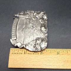 Vintage CALIFORNIA Belt Buckle 1978 Lighthouse Bergamot Brass Works USA 3D NICE