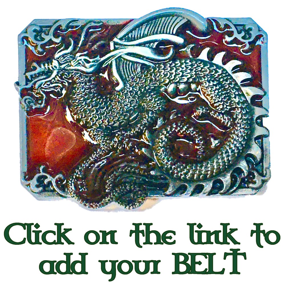 Chinese Dragon Belt Buckle Biker Gothic Metal Pewter Finish Calendar Martial
