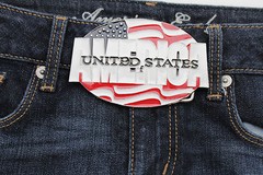 Men Women Belt Buckle Fashion Silver Metal USA Flag United States America Pride