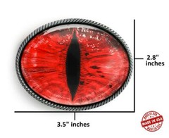 Red Snake Eyeball Men Women Handmade Sci-Fi Belt Buckle