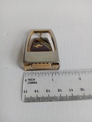 Rare 70s Ferrari Men&rsquo;s Metal Autogrip Belt Buckle Gold Black Red Car Geometric