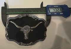 Cowboy western bull head belt buckle