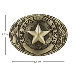 KDG Western Cowboy Belt Buckles Men Vintage One Size, 3-bronze Texas Star