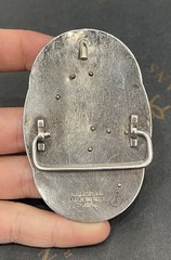 BHJ Co Sterling 10k Multi Color Black Hills Belt Buckle Hand Engraved Pheasants