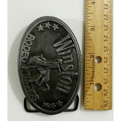 Winston Belt Buckle Mens OS Silver Rodeo Awards Cowboy Bronc Rider Vintage