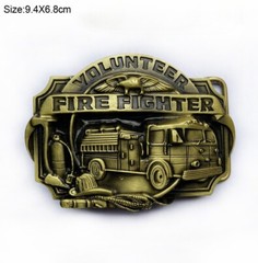 Western Cowboy Belt Buckle for Men USA Retro Rodeo Wear – Volunteer Fire Fighter