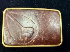 Nixon Logo Embossed on Leather Vintage Advertisement Promotional Belt Buckle