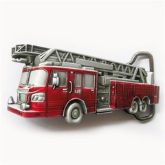 Vintage Style Fire Truck Firefighter Enamel Belt Buckle also Stock in the US