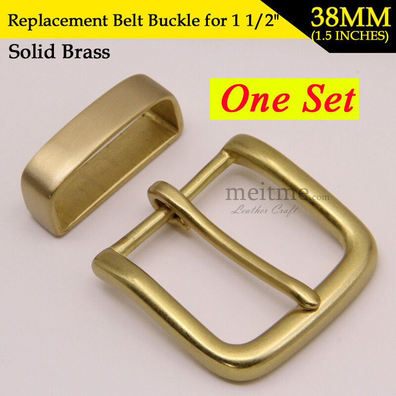 Mens solid brass belt buckle keeper replacement 1.5&Prime; 38mm belt loop set Lot