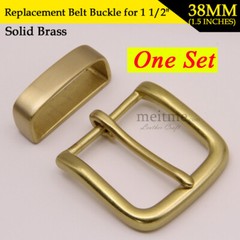 Mens solid brass belt buckle keeper replacement 1.5&Prime; 38mm belt loop set Lot