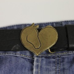 Belt buckle horse head buckle removable buckle belt buckle old brass