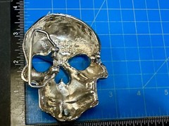 Skull Head with Rhinestone Teeth Halloween Gothic Punk Belt Buckle by Rock Rebel