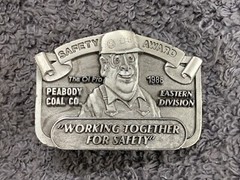 VTG 1986 Peabody Coal Company Safety Award Belt Buckle Eastern Division