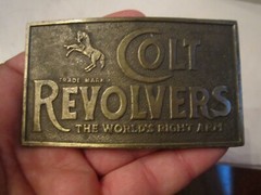 VINTAGE COLT REVOLVERS BELT BUCKLE – HEAVY – GW13
