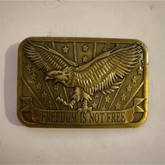 Eagle Patriotic Bronze Men&rsquo;s Belt Buckle Rectangular Antique Finish Metal